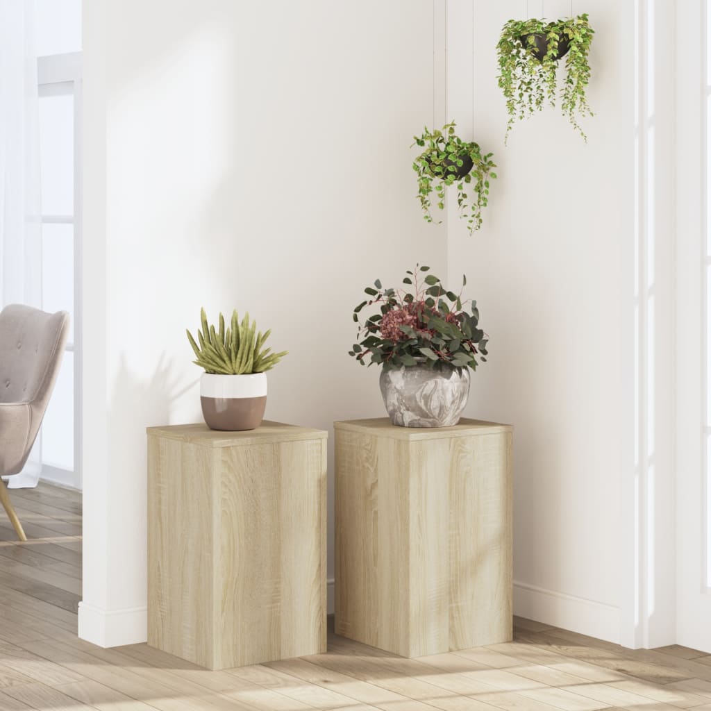 vidaXL Suporturi de plante 2 buc. sonoma 30x30x50 cm lemn prelucrat vidaXL Suporturi de plante 2 buc. sonoma 30x30x50 cm lemn prelucrat