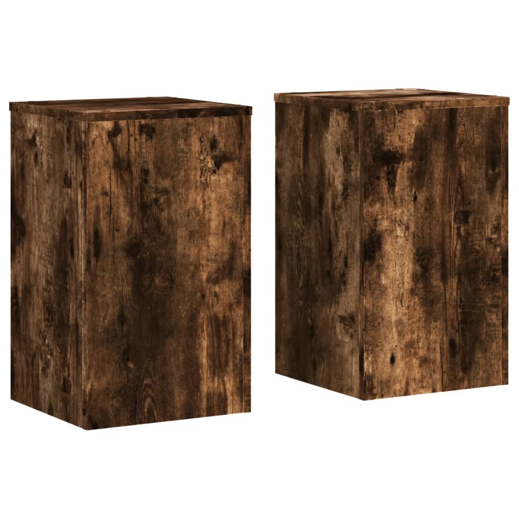 vidaXL Suporturi de plante 2 buc. stejar fumuriu 30x30x50 cm lemn vidaXL Suporturi de plante 2 buc. stejar fumuriu 30x30x50 cm lemn