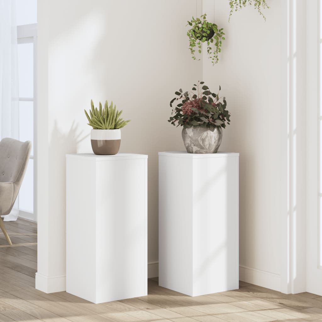 vidaXL Suporturi de plante, 2 buc., alb, 30x30x70 cm, lemn prelucrat vidaXL Suporturi de plante, 2 buc., alb, 30x30x70 cm, lemn prelucrat