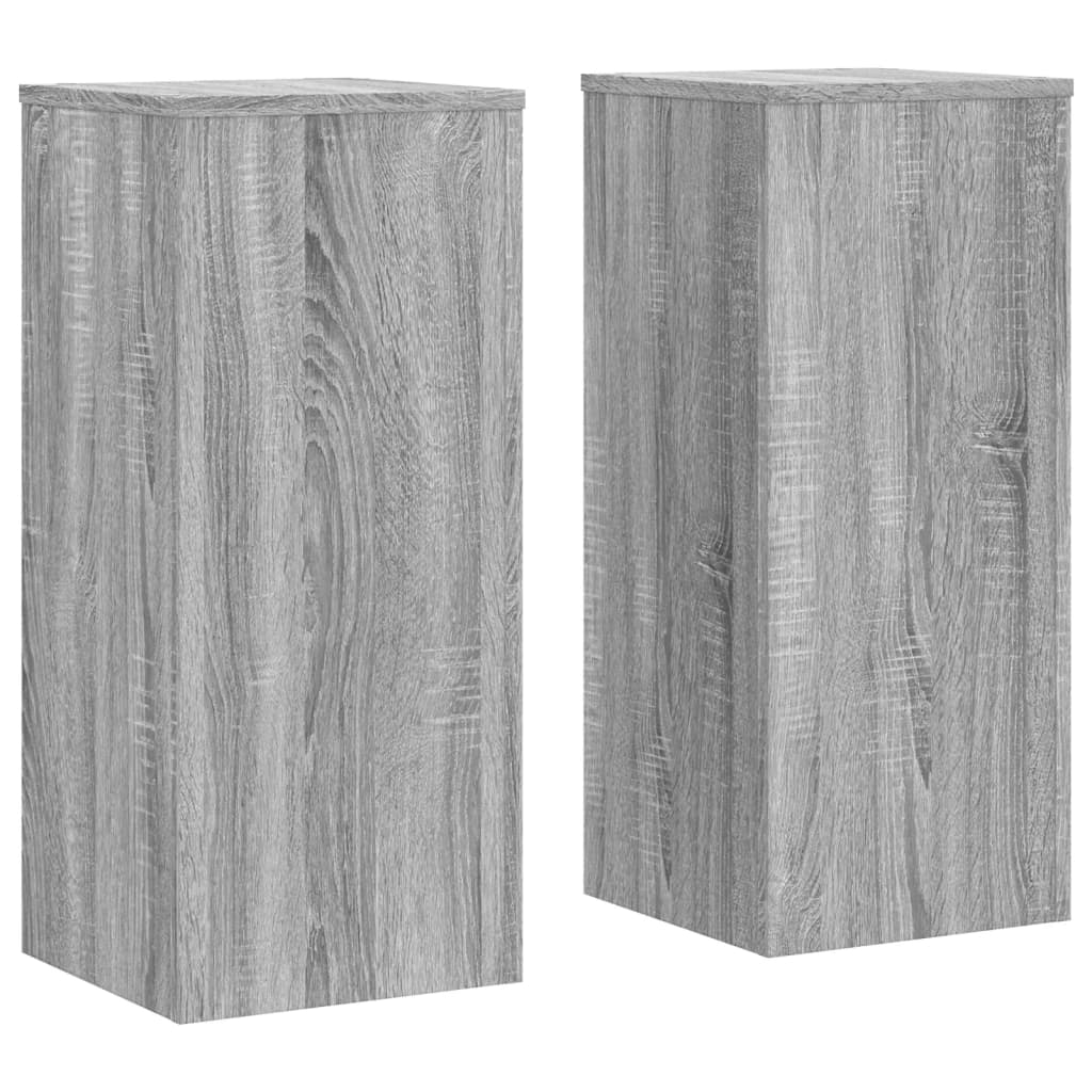 vidaXL Suporturi de plante 2 buc. gri sonoma 30x30x70cm lemn prelucrat vidaXL Suporturi de plante 2 buc. gri sonoma 30x30x70cm lemn prelucrat