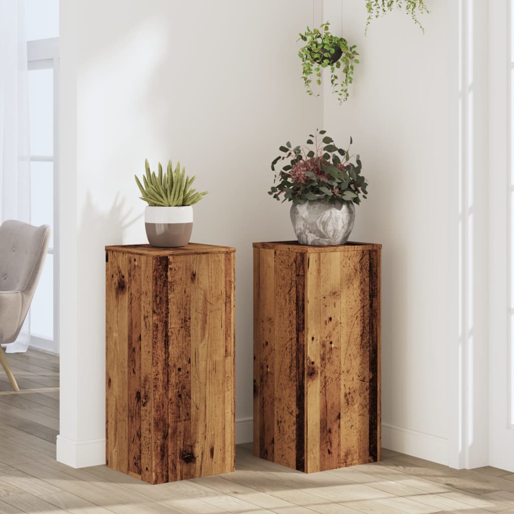 vidaXL Suporturi de plante 2 buc. lemn vechi 30x30x70cm lemn prelucrat vidaXL Suporturi de plante 2 buc. lemn vechi 30x30x70cm lemn prelucrat