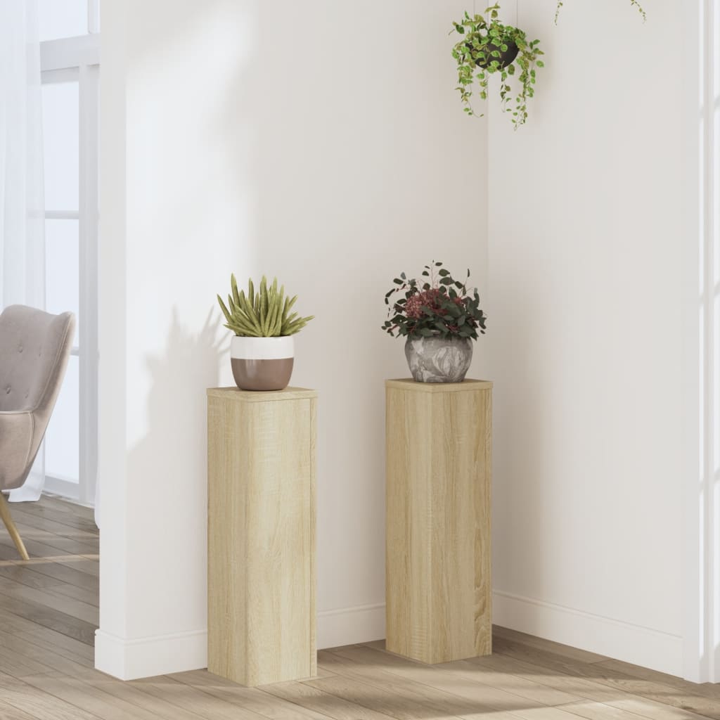 vidaXL Suporturi de plante, 2 buc., stejar sonoma, 17x17x60 cm vidaXL Suporturi de plante, 2 buc., stejar sonoma, 17x17x60 cm
