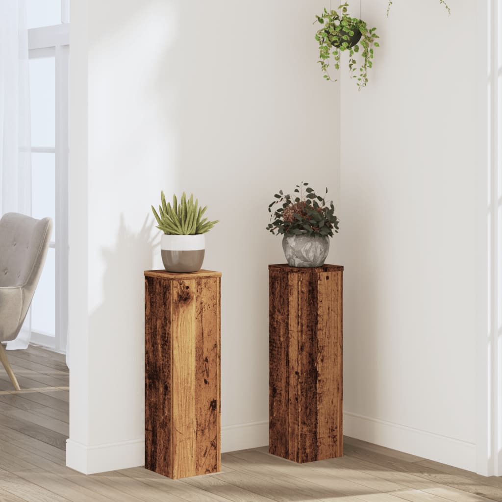vidaXL Suporturi de plante 2 buc. lemn vechi 17x17x60cm lemn prelucrat vidaXL Suporturi de plante 2 buc. lemn vechi 17x17x60cm lemn prelucrat