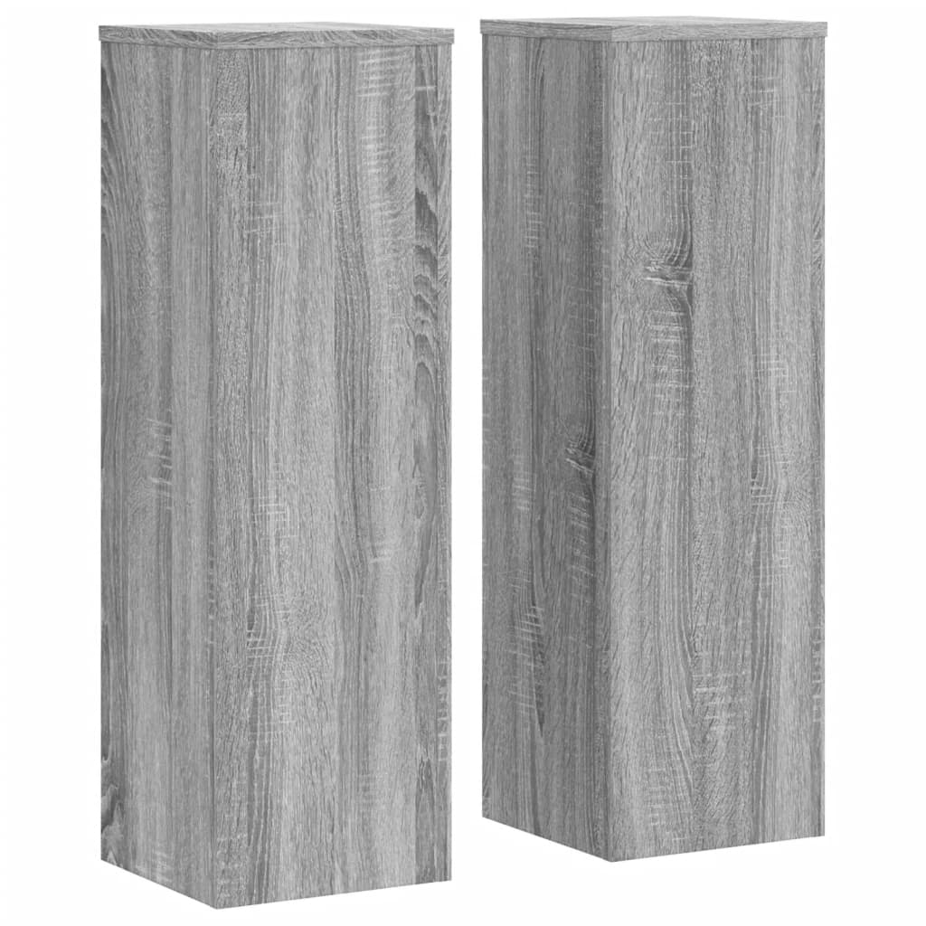 vidaXL Suporturi de plante 2 buc. gri sonoma 25x25x80cm lemn prelucrat vidaXL Suporturi de plante 2 buc. gri sonoma 25x25x80cm lemn prelucrat