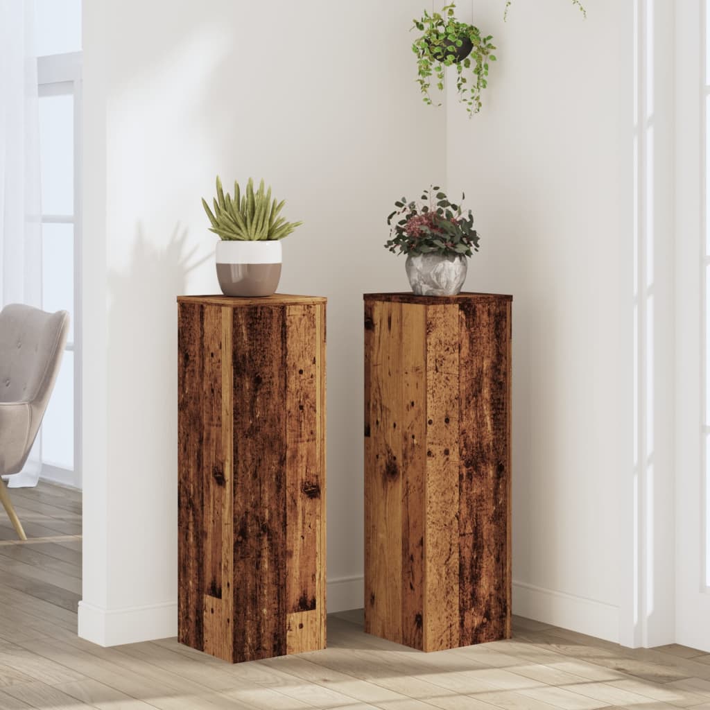 vidaXL Suporturi de plante 2 buc. lemn vechi 25x25x80cm lemn prelucrat vidaXL Suporturi de plante 2 buc. lemn vechi 25x25x80cm lemn prelucrat