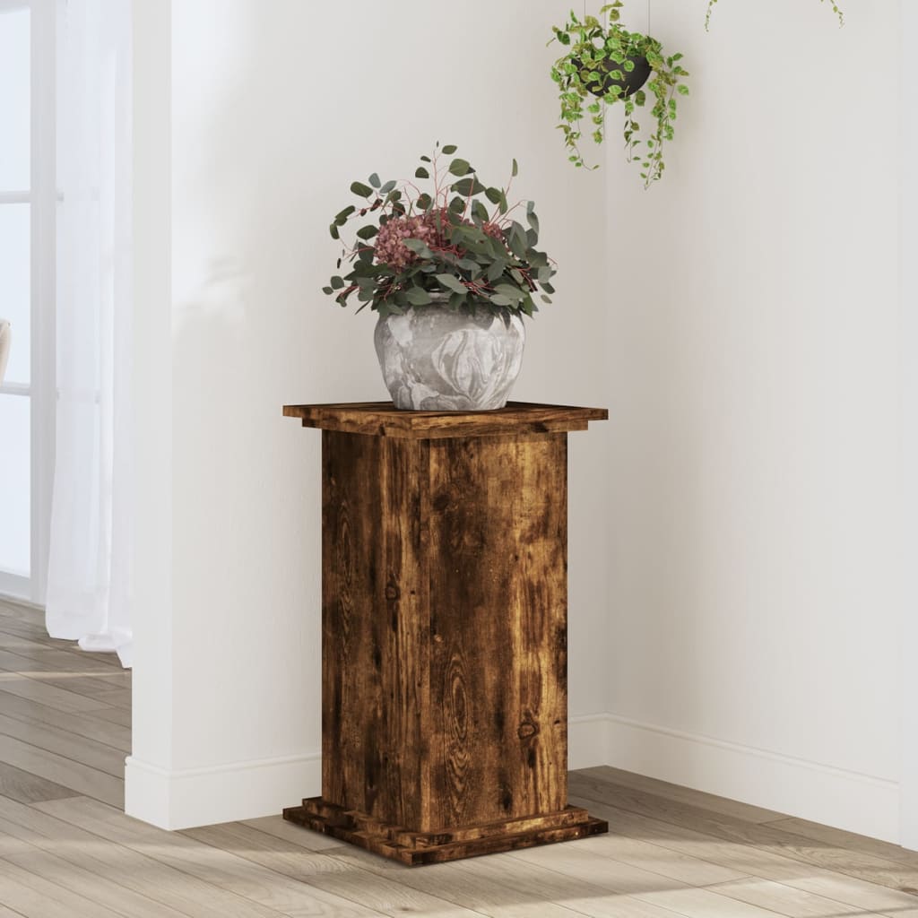 vidaXL Suport de plante, stejar fumuriu, 33x33x60 cm, lemn prelucrat vidaXL Suport de plante, stejar fumuriu, 33x33x60 cm, lemn prelucrat