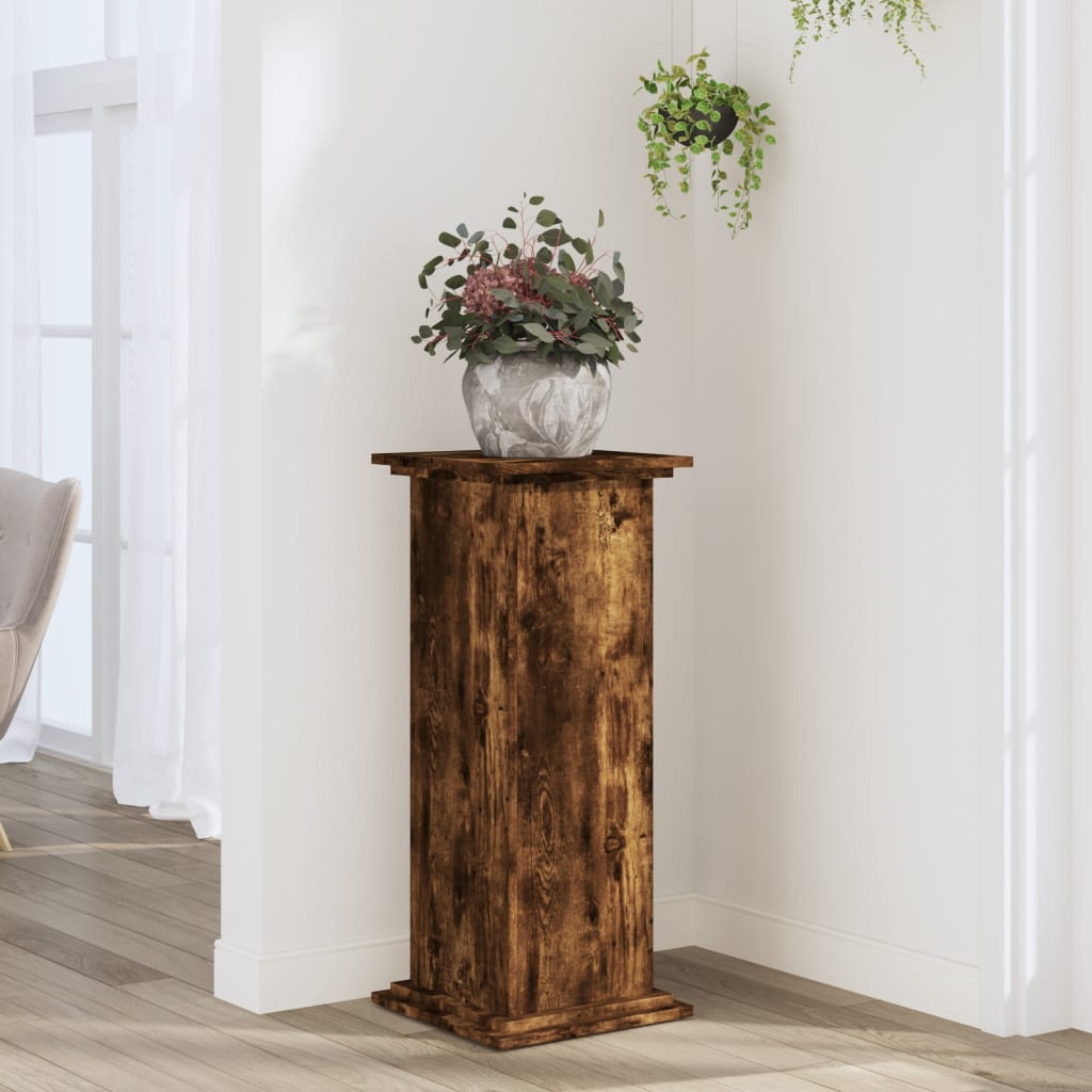 vidaXL Suport de plante, stejar fumuriu, 33x33x80 cm, lemn prelucrat vidaXL Suport de plante, stejar fumuriu, 33x33x80 cm, lemn prelucrat