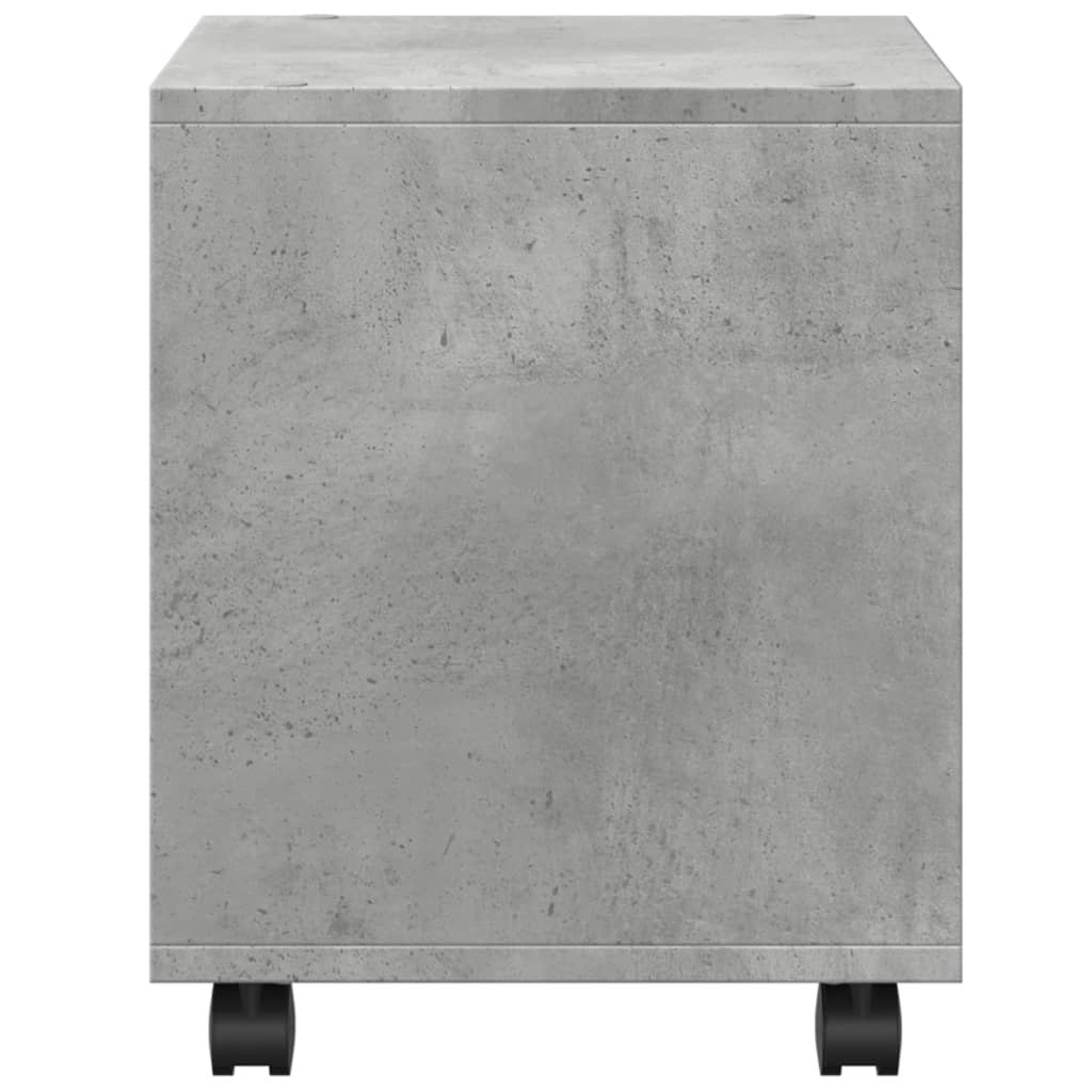 vidaXL Dulap cu roți, gri beton, 37x33x42,5 cm, lemn prelucrat