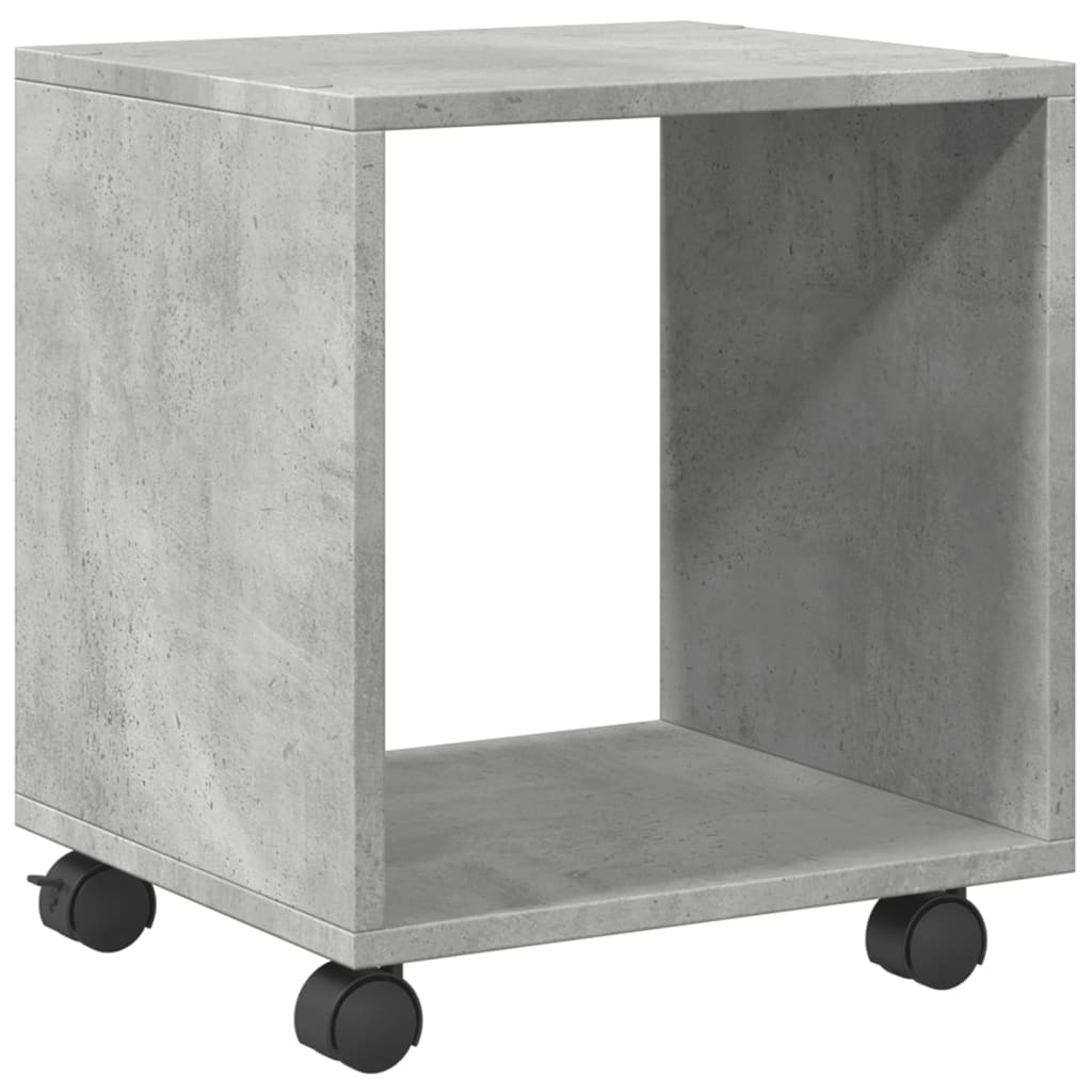 vidaXL Dulap cu roți, gri beton, 37x33x42,5 cm, lemn prelucrat