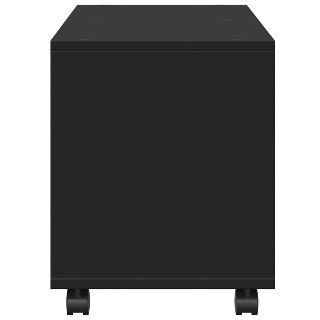 vidaXL Dulap cu roți, negru, 72x33x42,5 cm, lemn prelucrat vidaXL Dulap cu roți, negru, 72x33x42,5 cm, lemn prelucrat