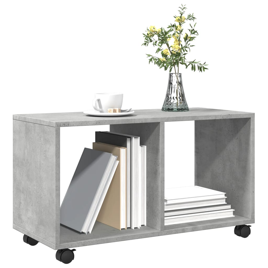 vidaXL Dulap cu roți, gri beton, 72x33x42,5 cm, lemn prelucrat vidaXL Dulap cu roți, gri beton, 72x33x42,5 cm, lemn prelucrat
