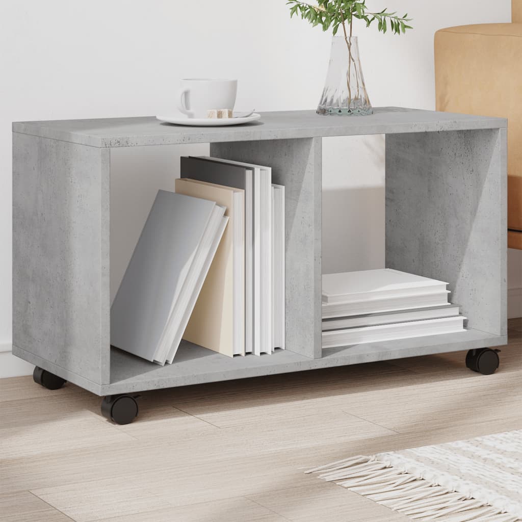 vidaXL Dulap cu roți, gri beton, 72x33x42,5 cm, lemn prelucrat vidaXL Dulap cu roți, gri beton, 72x33x42,5 cm, lemn prelucrat