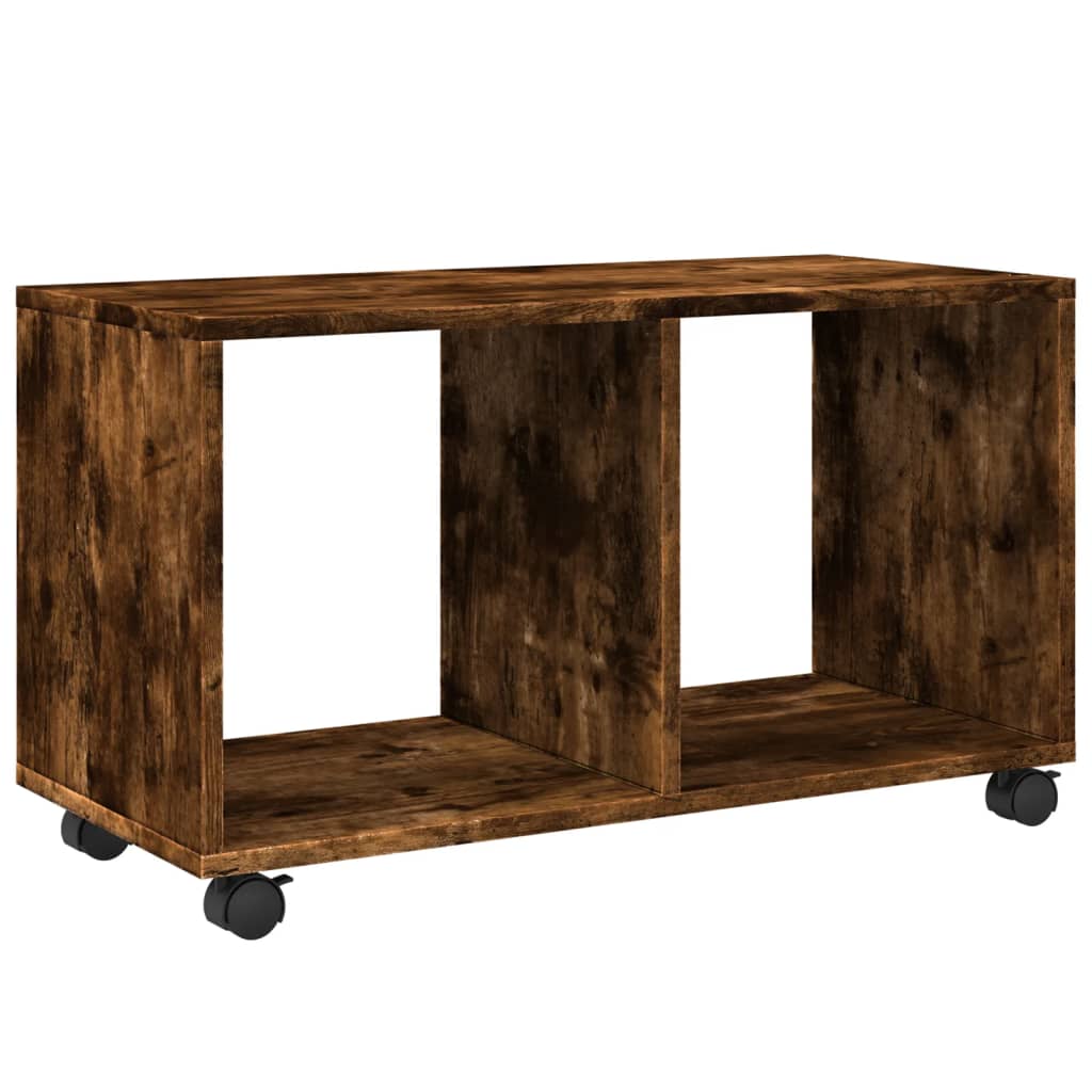 vidaXL Dulap cu roți, stejar fumuriu, 72x33x42,5cm, lemn prelucrat