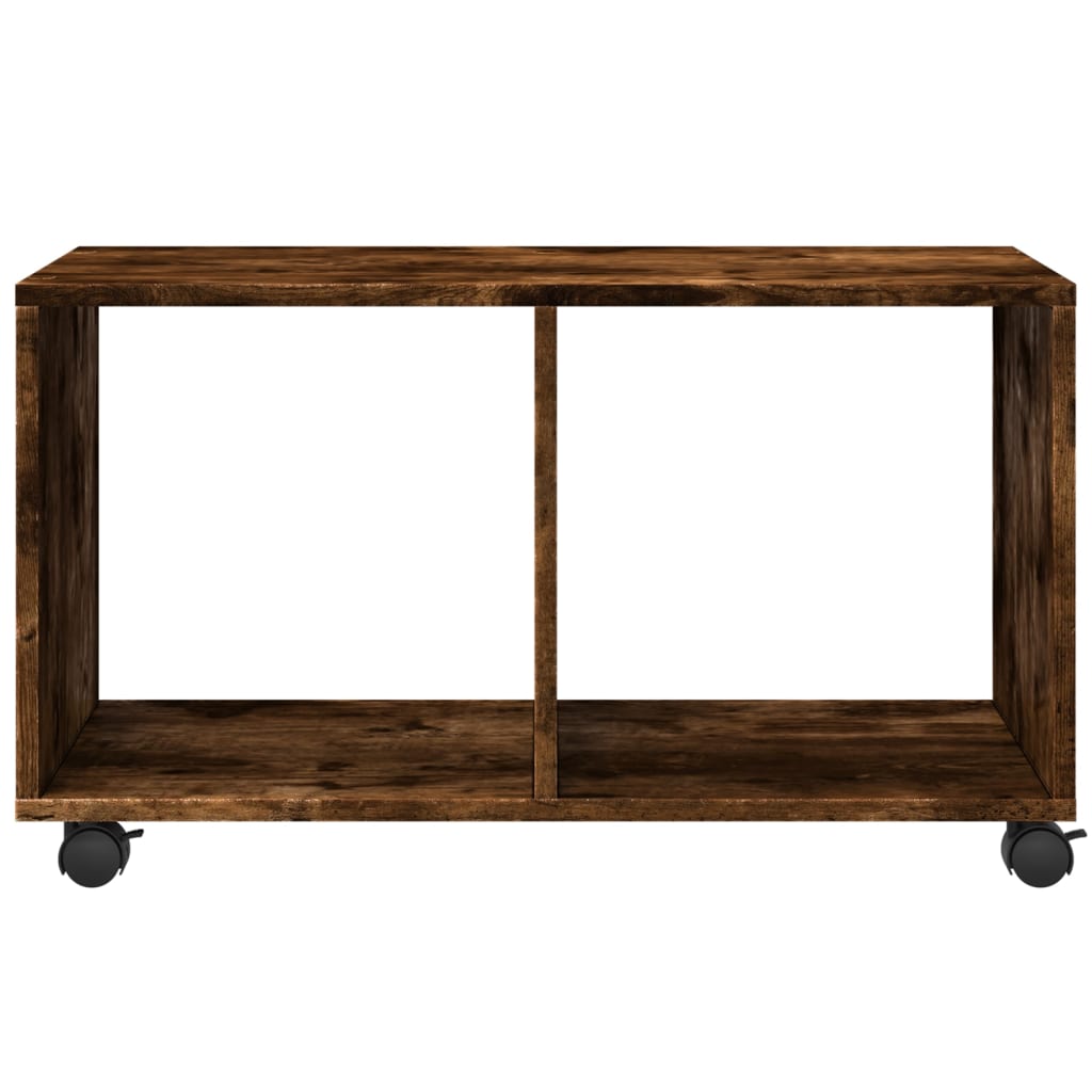 vidaXL Dulap cu roți, stejar fumuriu, 72x33x42,5cm, lemn prelucrat