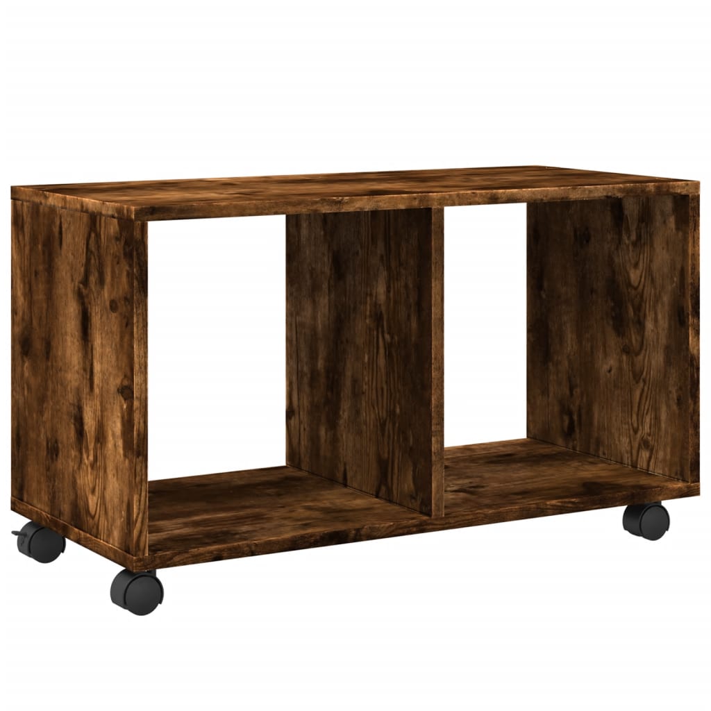 vidaXL Dulap cu roți, stejar fumuriu, 72x33x42,5cm, lemn prelucrat