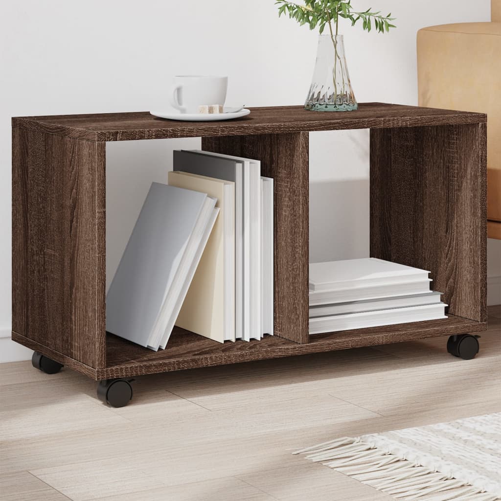 vidaXL Dulap cu roți, stejar maro, 72x33x42,5 cm, lemn prelucrat vidaXL Dulap cu roți, stejar maro, 72x33x42,5 cm, lemn prelucrat