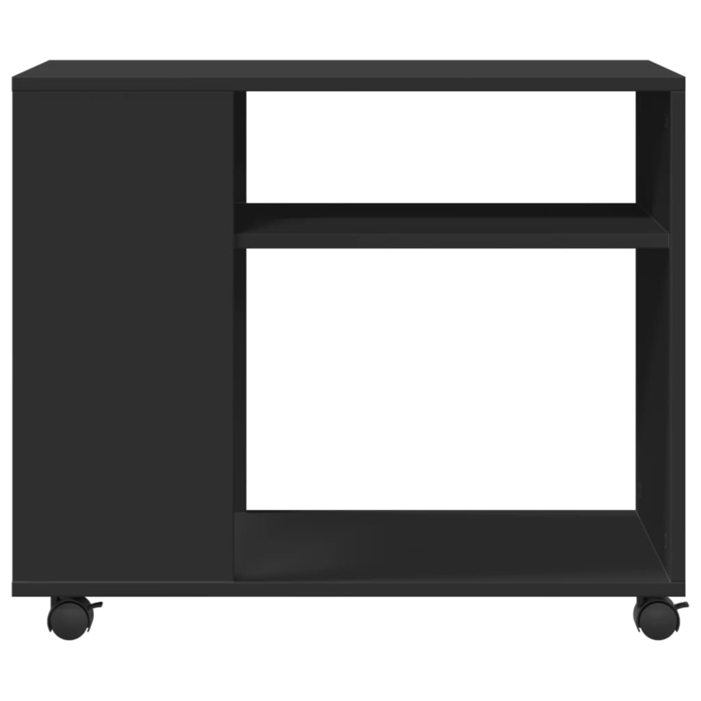 vidaXL Masă laterală cu roți, negru, 70x35x60 cm, lemn prelucrat vidaXL Masă laterală cu roți, negru, 70x35x60 cm, lemn prelucrat