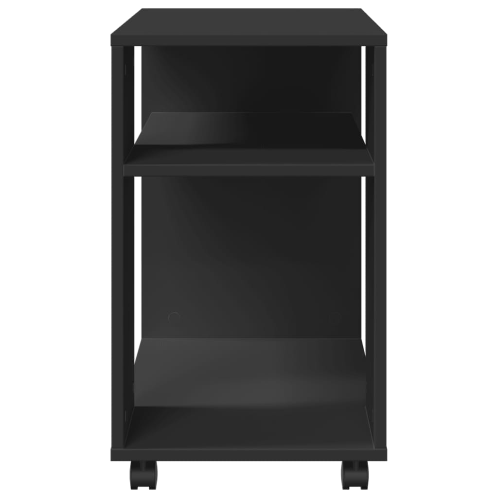 vidaXL Masă laterală cu roți, negru, 70x35x60 cm, lemn prelucrat vidaXL Masă laterală cu roți, negru, 70x35x60 cm, lemn prelucrat