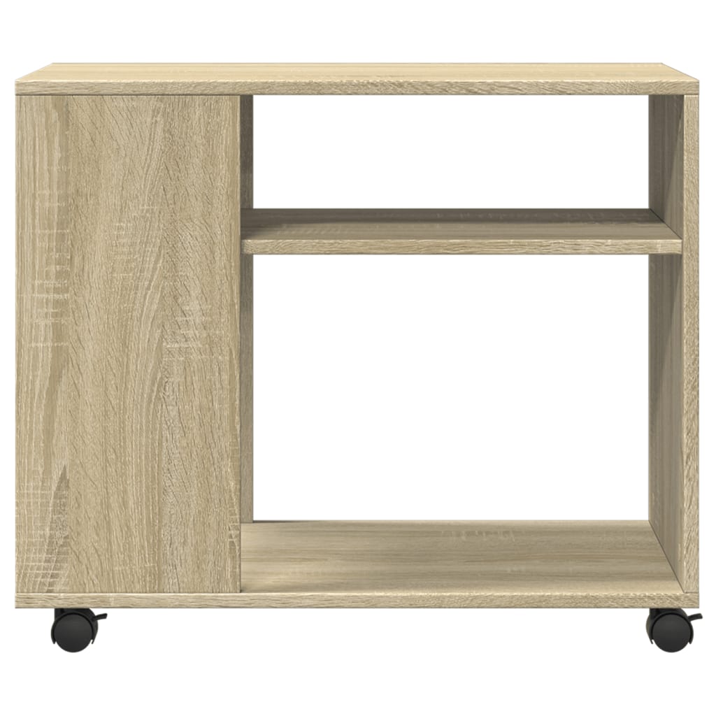 vidaXL Masă laterală cu roți stejar sonoma 70x35x60 cm lemn prelucrat vidaXL Masă laterală cu roți stejar sonoma 70x35x60 cm lemn prelucrat