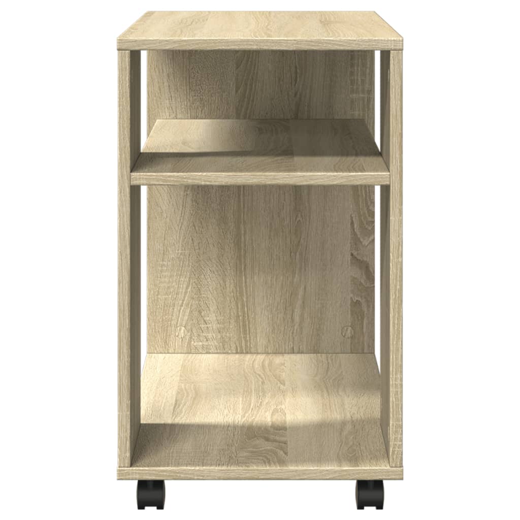 vidaXL Masă laterală cu roți stejar sonoma 70x35x60 cm lemn prelucrat vidaXL Masă laterală cu roți stejar sonoma 70x35x60 cm lemn prelucrat