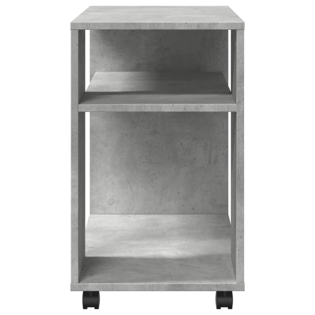 vidaXL Masă laterală cu roți, gri beton, 70x35x60 cm, lemn prelucrat vidaXL Masă laterală cu roți, gri beton, 70x35x60 cm, lemn prelucrat