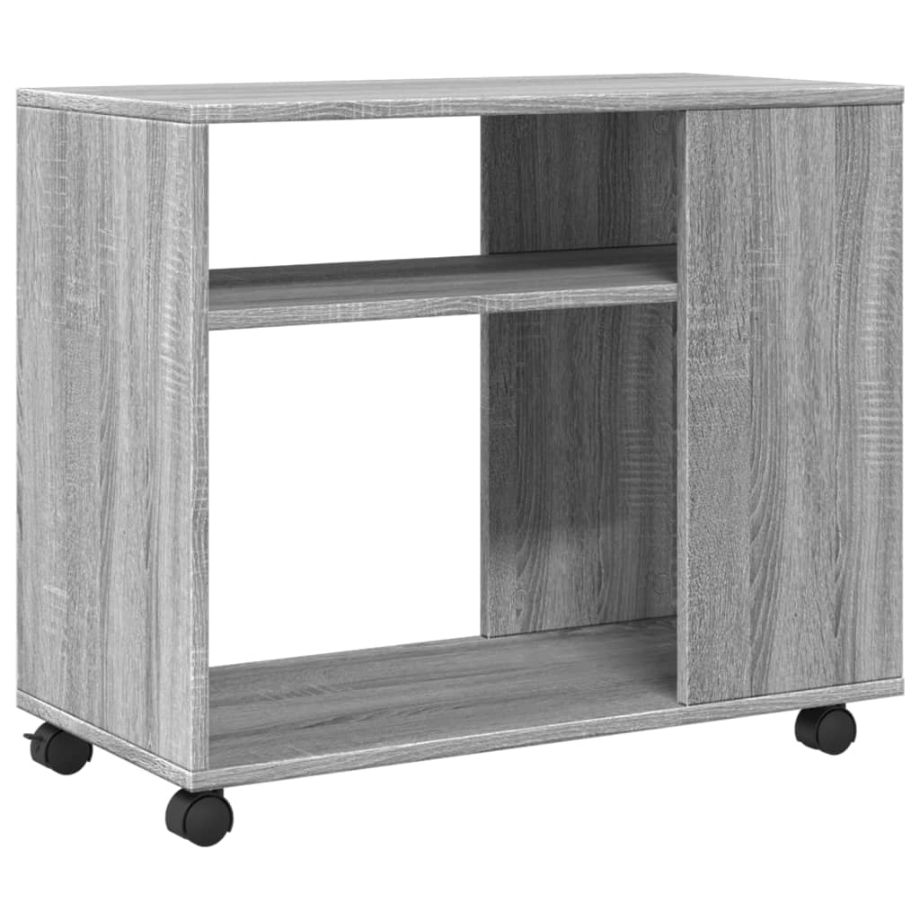 vidaXL Masă laterală cu roți, gri sonoma 70x35x60 cm lemn prelucrat vidaXL Masă laterală cu roți, gri sonoma 70x35x60 cm lemn prelucrat
