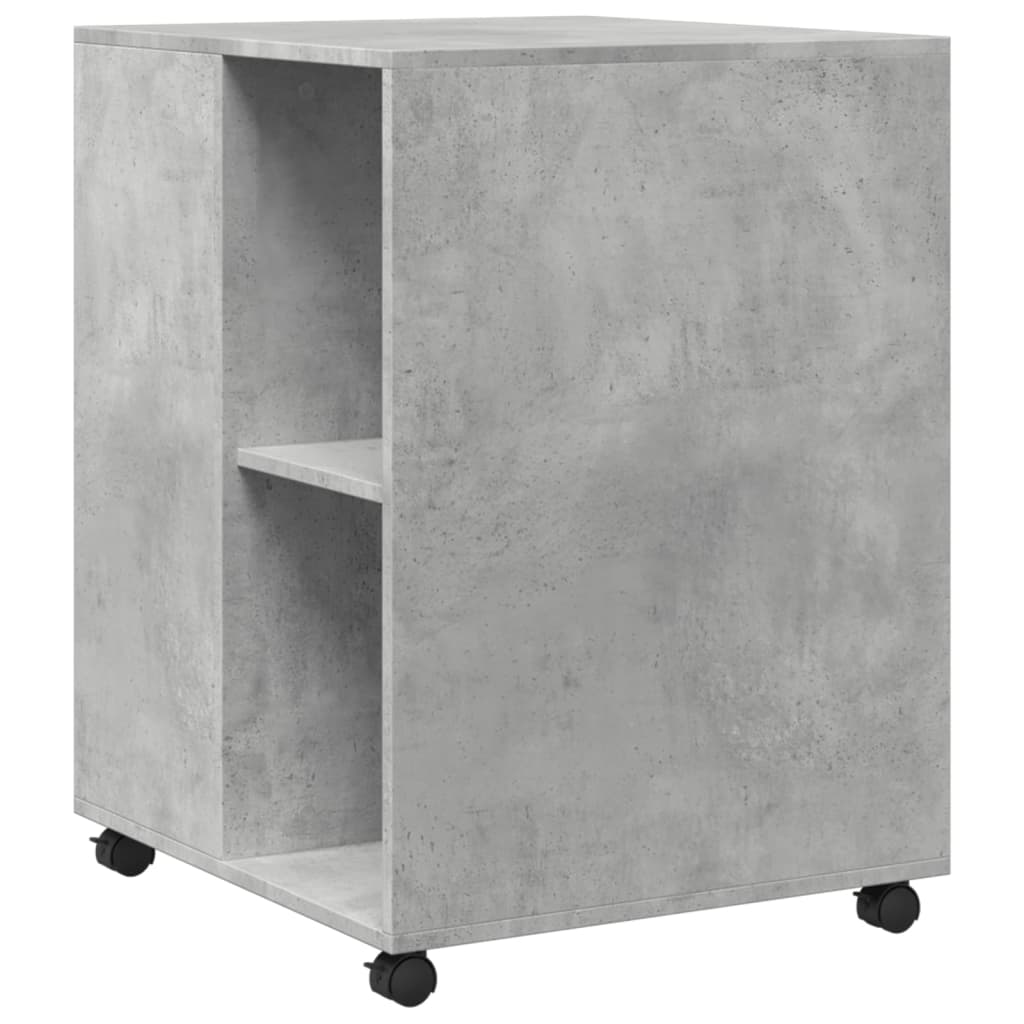 vidaXL Masă laterală cu roți, gri beton, 55x60x78 cm, lemn prelucrat vidaXL Masă laterală cu roți, gri beton, 55x60x78 cm, lemn prelucrat
