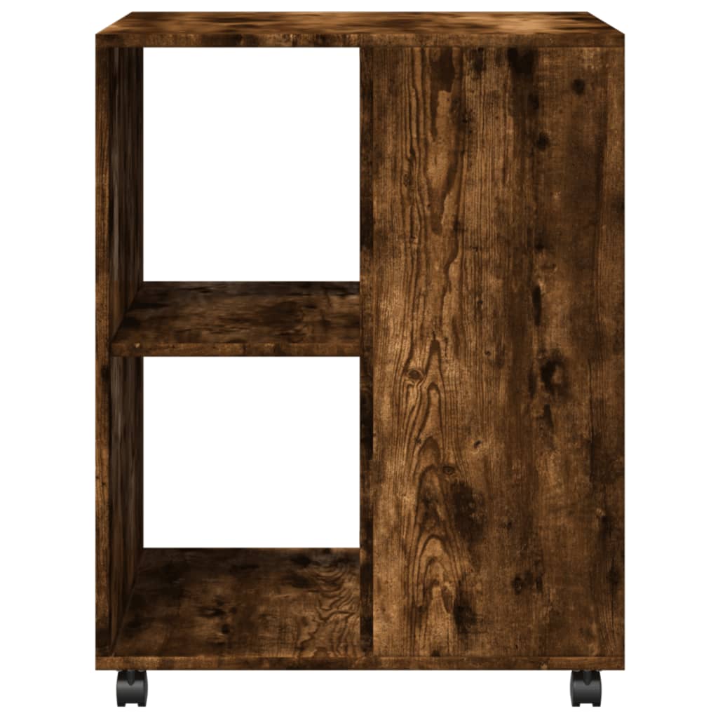 vidaXL Masă laterală cu roți stejar fumuriu 55x60x78 cm lemn prelucrat vidaXL Masă laterală cu roți stejar fumuriu 55x60x78 cm lemn prelucrat