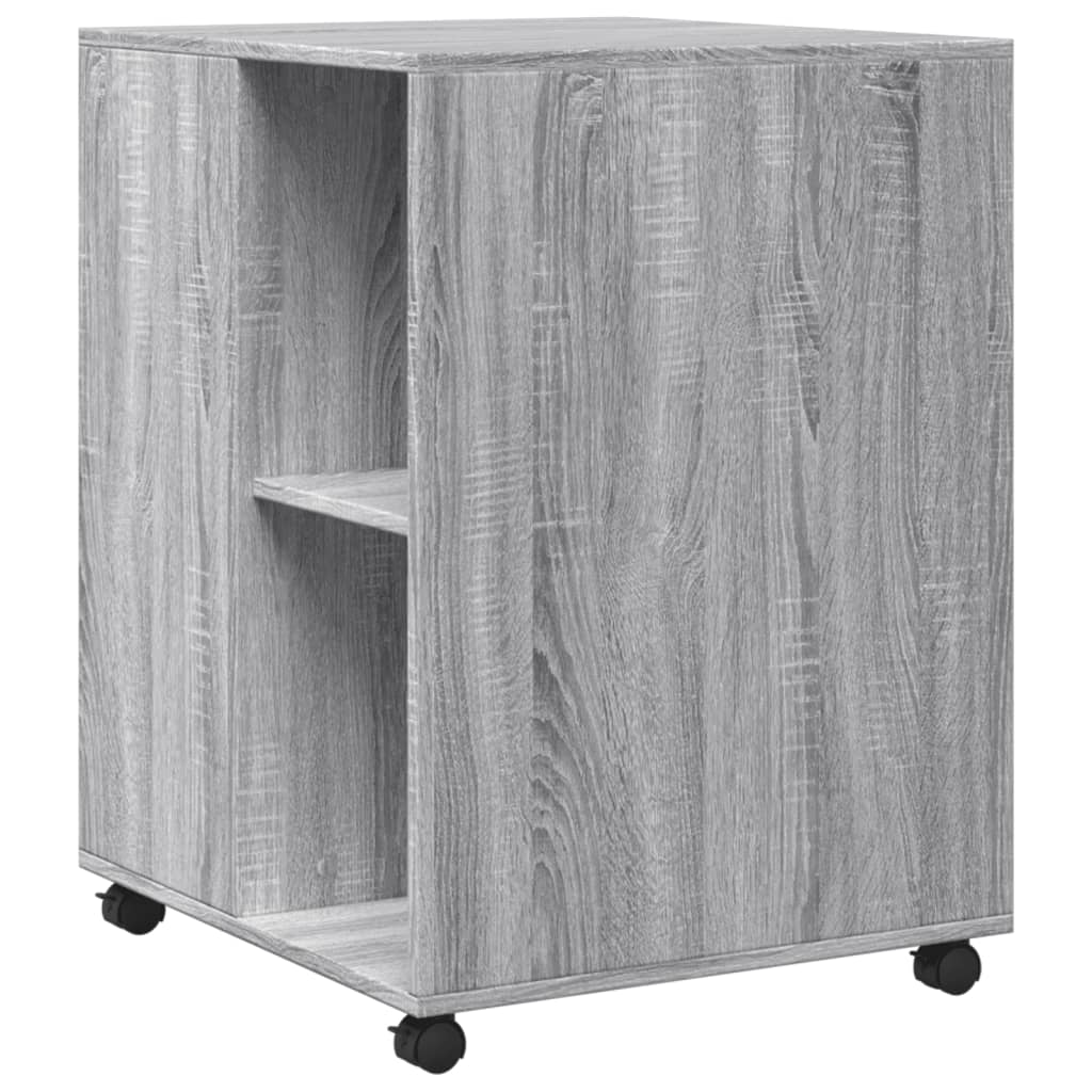 vidaXL Masă laterală cu roți, gri sonoma 55x60x78 cm lemn prelucrat vidaXL Masă laterală cu roți, gri sonoma 55x60x78 cm lemn prelucrat
