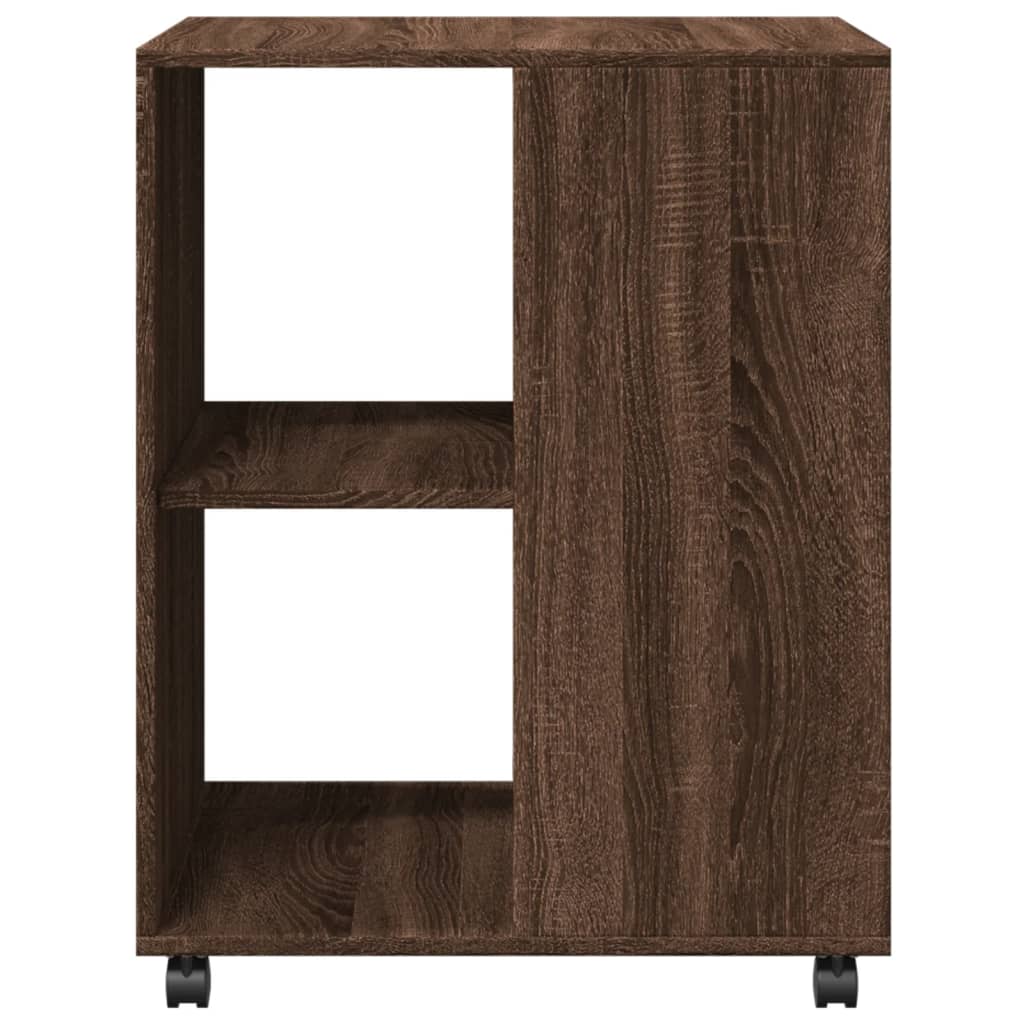 vidaXL Masă laterală cu roți stejar maro 55x60x78 cm lemn prelucrat vidaXL Masă laterală cu roți stejar maro 55x60x78 cm lemn prelucrat