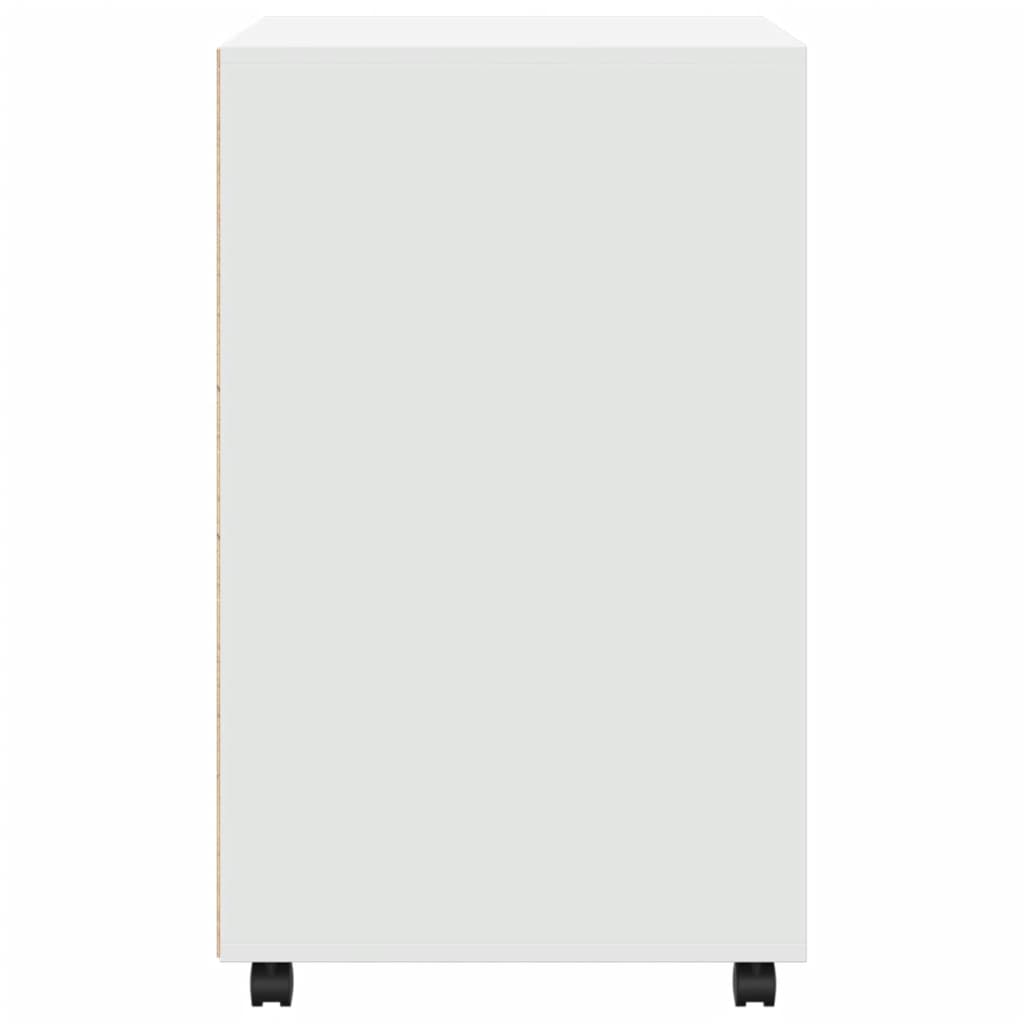 vidaXL Dulap cu roți, alb, 60x48x81 cm, lemn prelucrat vidaXL Dulap cu roți, alb, 60x48x81 cm, lemn prelucrat