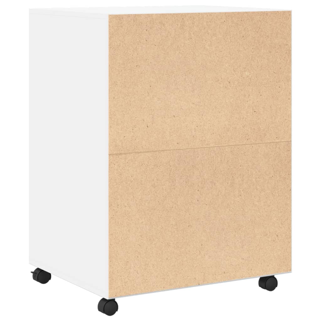 vidaXL Dulap cu roți, alb, 60x48x81 cm, lemn prelucrat vidaXL Dulap cu roți, alb, 60x48x81 cm, lemn prelucrat