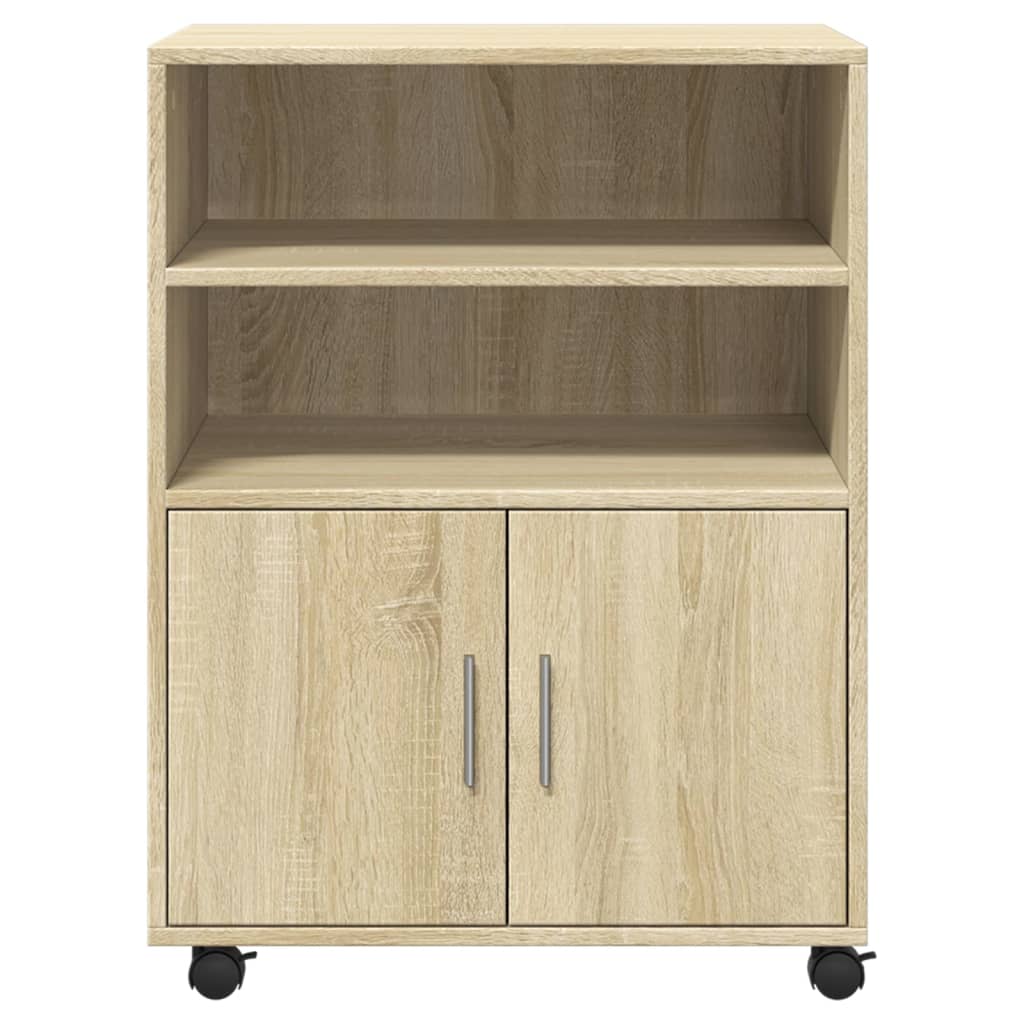 vidaXL Dulap cu roți, stejar sonoma, 60x48x81 cm, lemn prelucrat vidaXL Dulap cu roți, stejar sonoma, 60x48x81 cm, lemn prelucrat