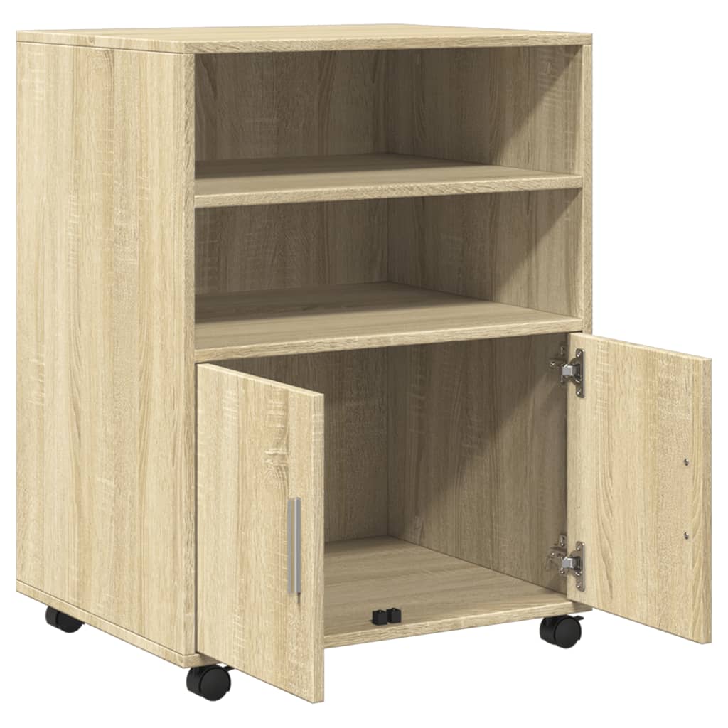 vidaXL Dulap cu roți, stejar sonoma, 60x48x81 cm, lemn prelucrat vidaXL Dulap cu roți, stejar sonoma, 60x48x81 cm, lemn prelucrat