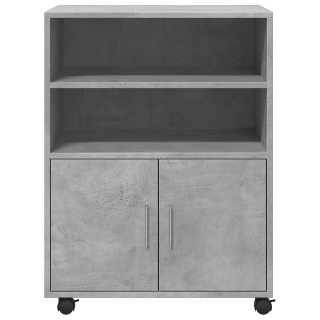 vidaXL Dulap cu roți, gri beton, 60x48x81 cm, lemn prelucrat vidaXL Dulap cu roți, gri beton, 60x48x81 cm, lemn prelucrat