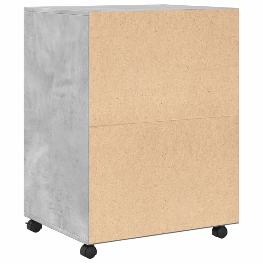vidaXL Dulap cu roți, gri beton, 60x48x81 cm, lemn prelucrat vidaXL Dulap cu roți, gri beton, 60x48x81 cm, lemn prelucrat