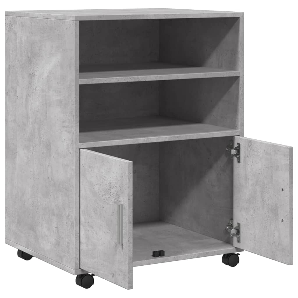 vidaXL Dulap cu roți, gri beton, 60x48x81 cm, lemn prelucrat vidaXL Dulap cu roți, gri beton, 60x48x81 cm, lemn prelucrat