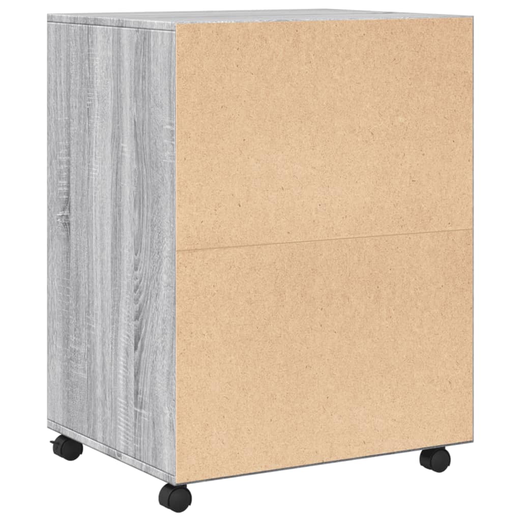 vidaXL Dulap cu roți, gri sonoma, 60x48x81 cm, lemn compozit vidaXL Dulap cu roți, gri sonoma, 60x48x81 cm, lemn compozit