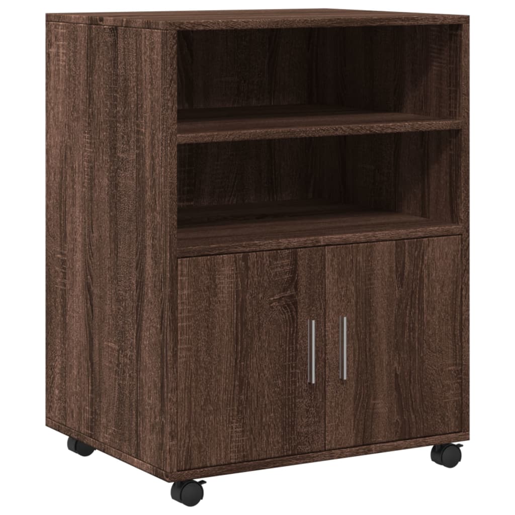 vidaXL Dulap cu roți, stejar maro, 60x48x81 cm, lemn compozit vidaXL Dulap cu roți, stejar maro, 60x48x81 cm, lemn compozit