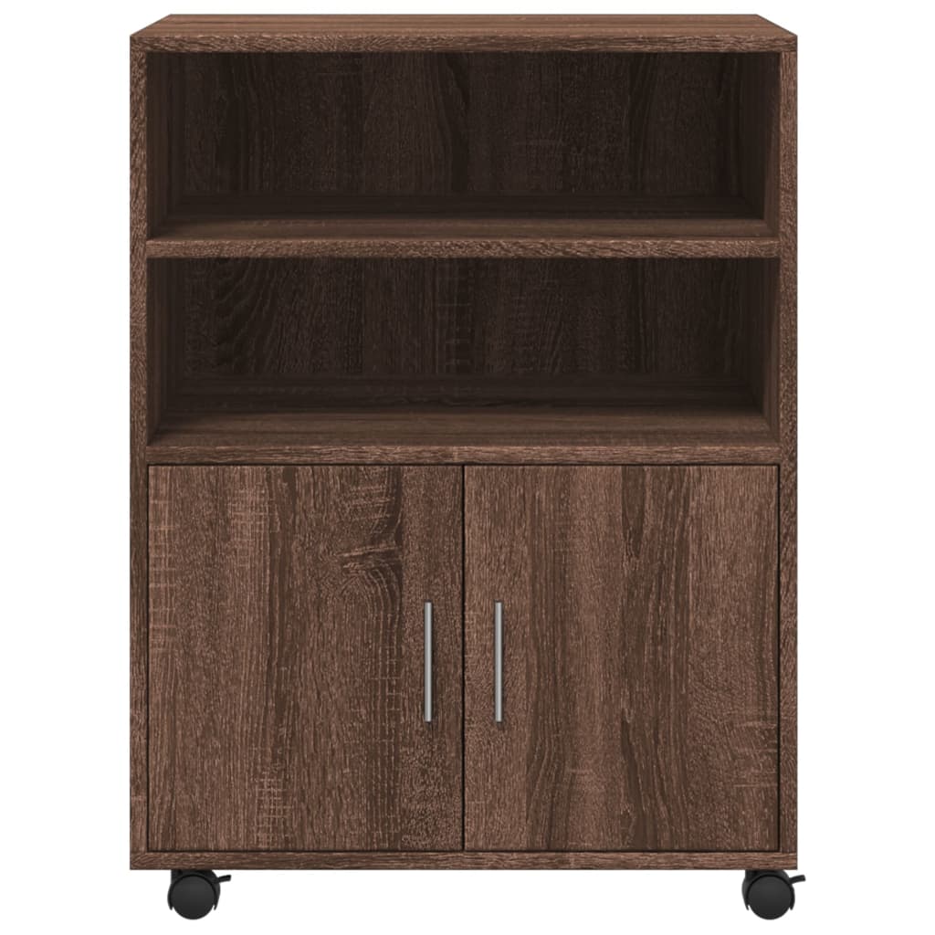 vidaXL Dulap cu roți, stejar maro, 60x48x81 cm, lemn compozit vidaXL Dulap cu roți, stejar maro, 60x48x81 cm, lemn compozit