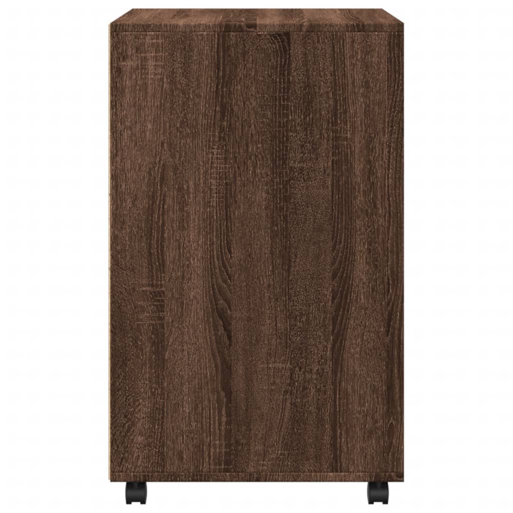 vidaXL Dulap cu roți, stejar maro, 60x48x81 cm, lemn compozit vidaXL Dulap cu roți, stejar maro, 60x48x81 cm, lemn compozit