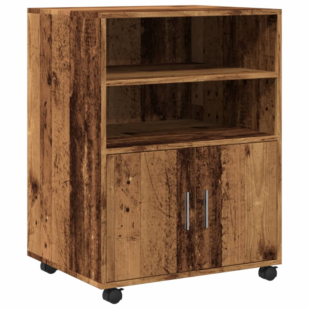 vidaXL Dulap cu roți, lemn vechi, 60x48x81 cm, lemn prelucrat vidaXL Dulap cu roți, lemn vechi, 60x48x81 cm, lemn prelucrat