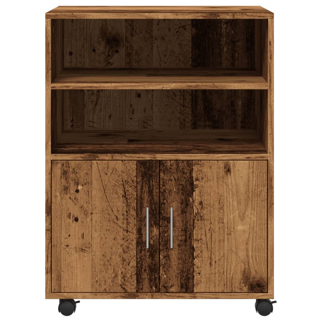 vidaXL Dulap cu roți, lemn vechi, 60x48x81 cm, lemn prelucrat vidaXL Dulap cu roți, lemn vechi, 60x48x81 cm, lemn prelucrat