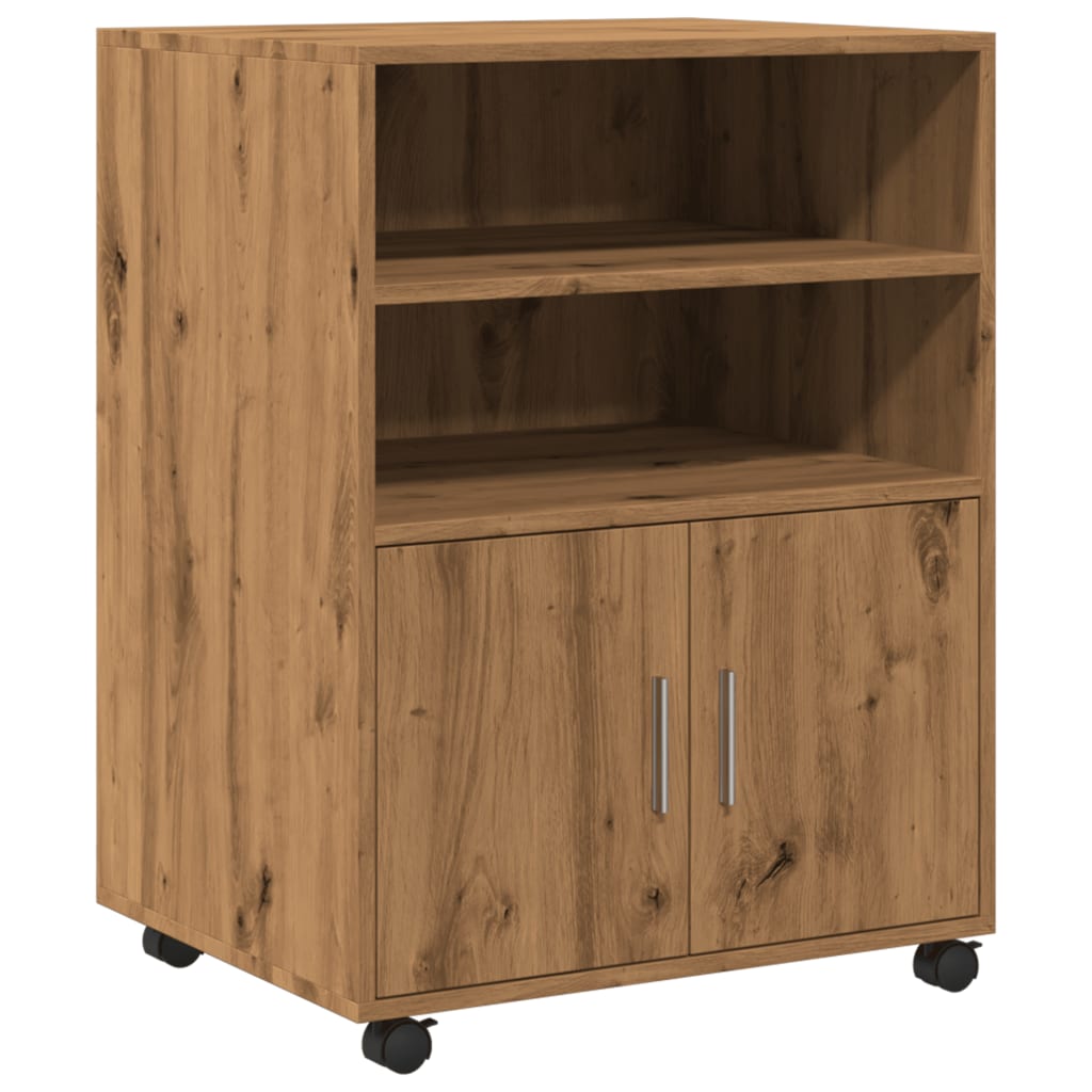 vidaXL Dulap cu roți, stejar artizanal, 60x48x81 cm, lemn prelucrat vidaXL Dulap cu roți, stejar artizanal, 60x48x81 cm, lemn prelucrat