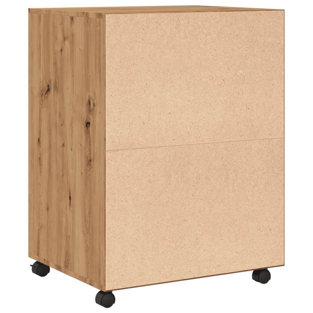 vidaXL Dulap cu roți, stejar artizanal, 60x48x81 cm, lemn prelucrat vidaXL Dulap cu roți, stejar artizanal, 60x48x81 cm, lemn prelucrat