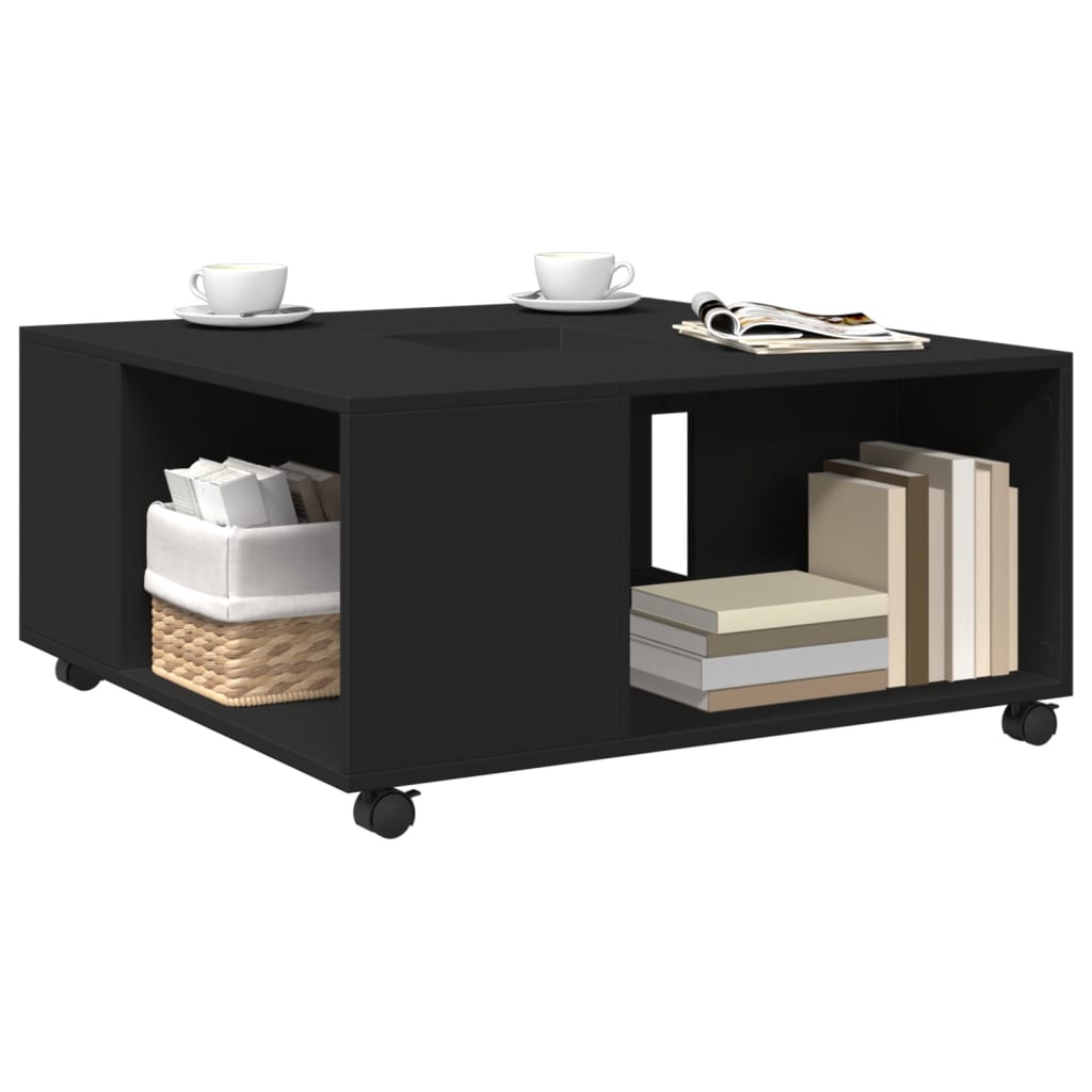 vidaXL Măsuță de cafea, negru, 80x80x40 cm, lemn prelucrat vidaXL Măsuță de cafea, negru, 80x80x40 cm, lemn prelucrat