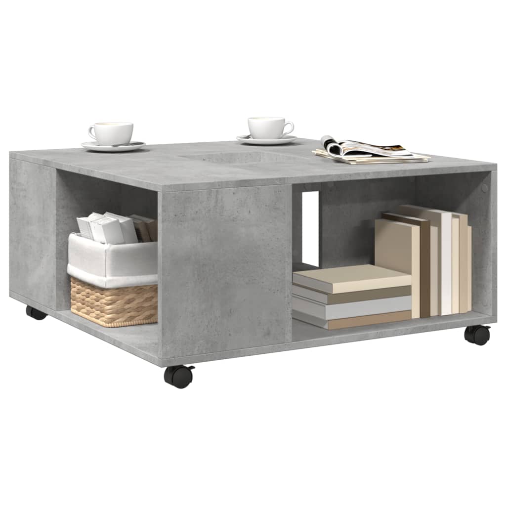 vidaXL Măsuță de cafea, gri beton, 80x80x40 cm, lemn prelucrat