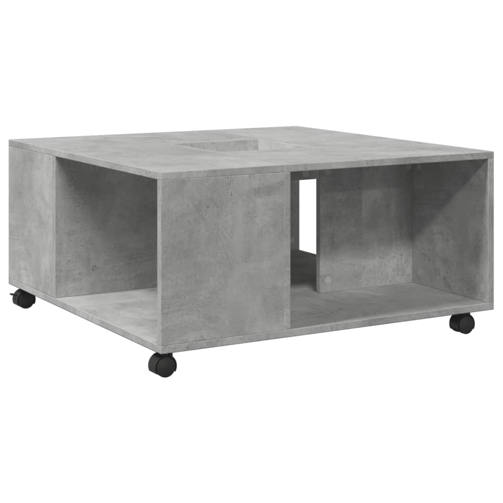 vidaXL Măsuță de cafea, gri beton, 80x80x40 cm, lemn prelucrat