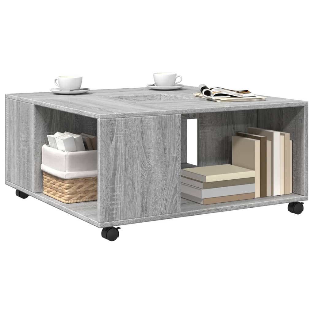 vidaXL Măsuță de cafea, gri sonoma, 80x80x40 cm, lemn compozit vidaXL Măsuță de cafea, gri sonoma, 80x80x40 cm, lemn compozit