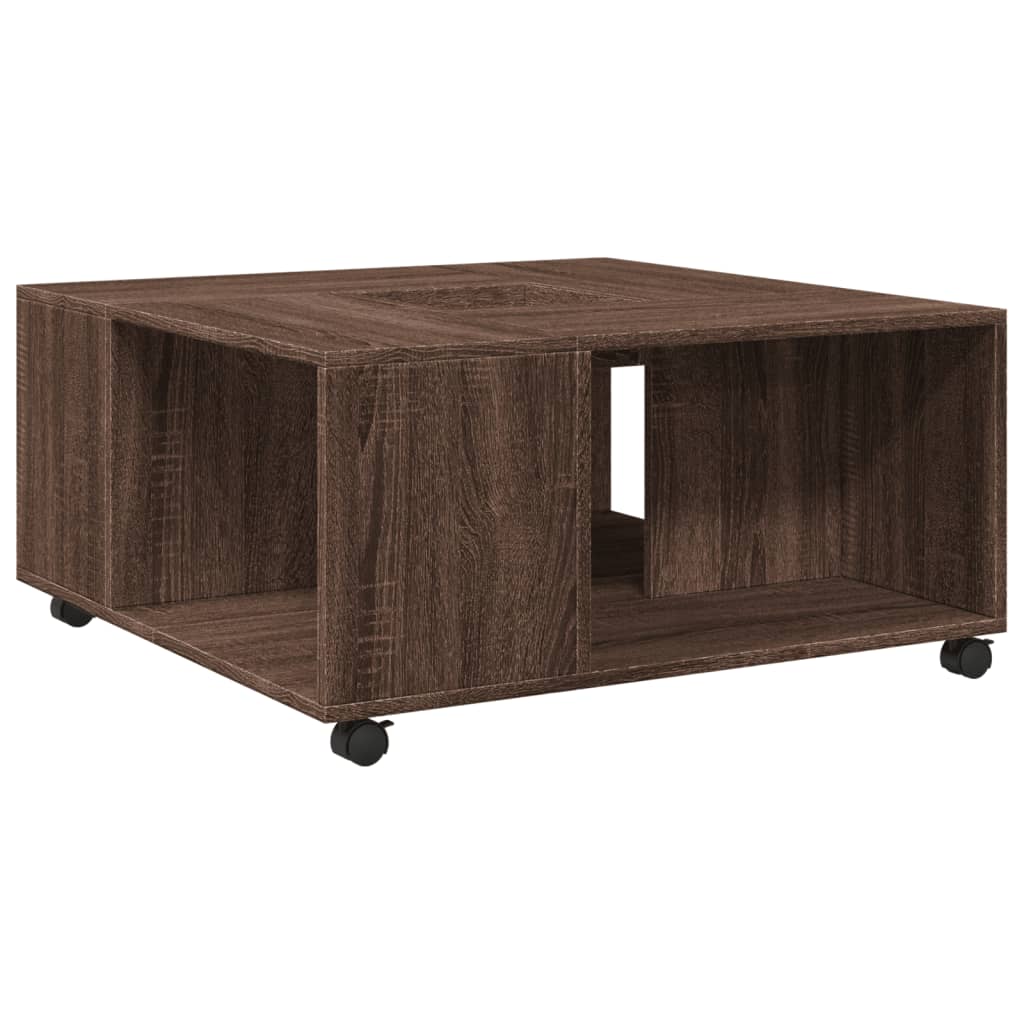 vidaXL Măsuță de cafea, stejar maro, 80x80x40 cm, lemn prelucrat vidaXL Măsuță de cafea, stejar maro, 80x80x40 cm, lemn prelucrat
